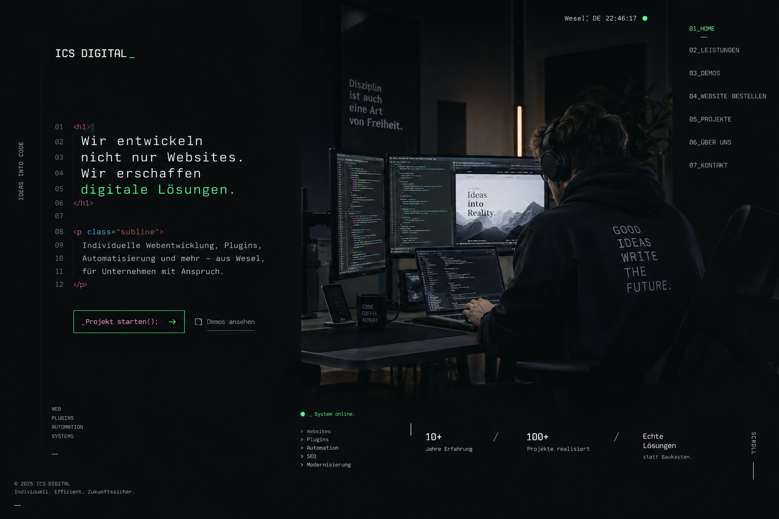 Webentwickler bei der Programmierung